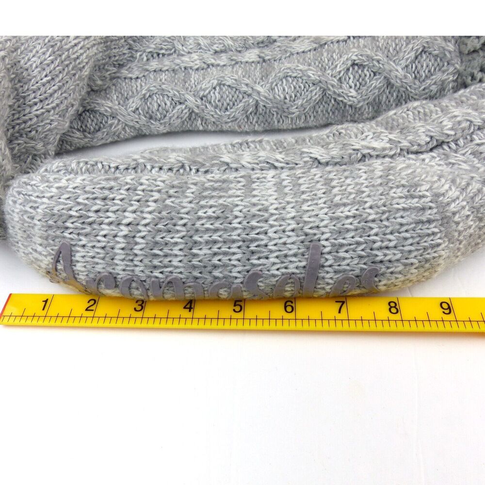 Aromasoles Lounge Socks Cable Knit One Size Gray Lined Rose Shea Butter Non Slip - Picture 10 of 10